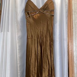 Size 10 long brown dress, low back